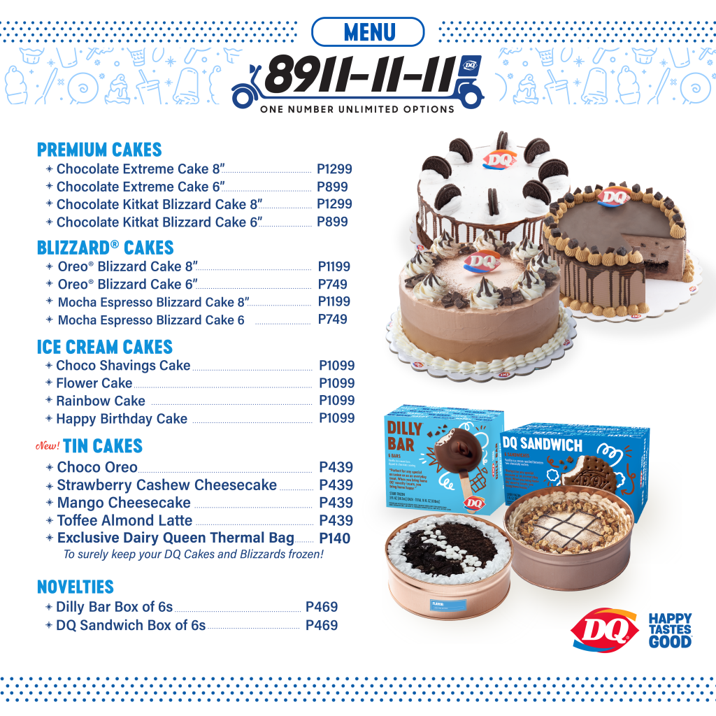Dairy Queen Philippines Menu Summary